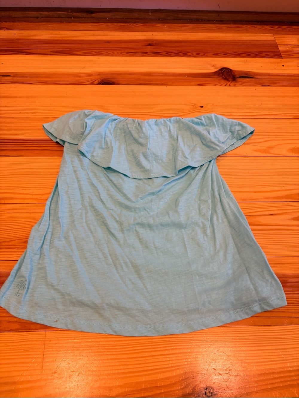 Lilly Pulitzer Light Blue Off-Shoulder Ruffle Camisole